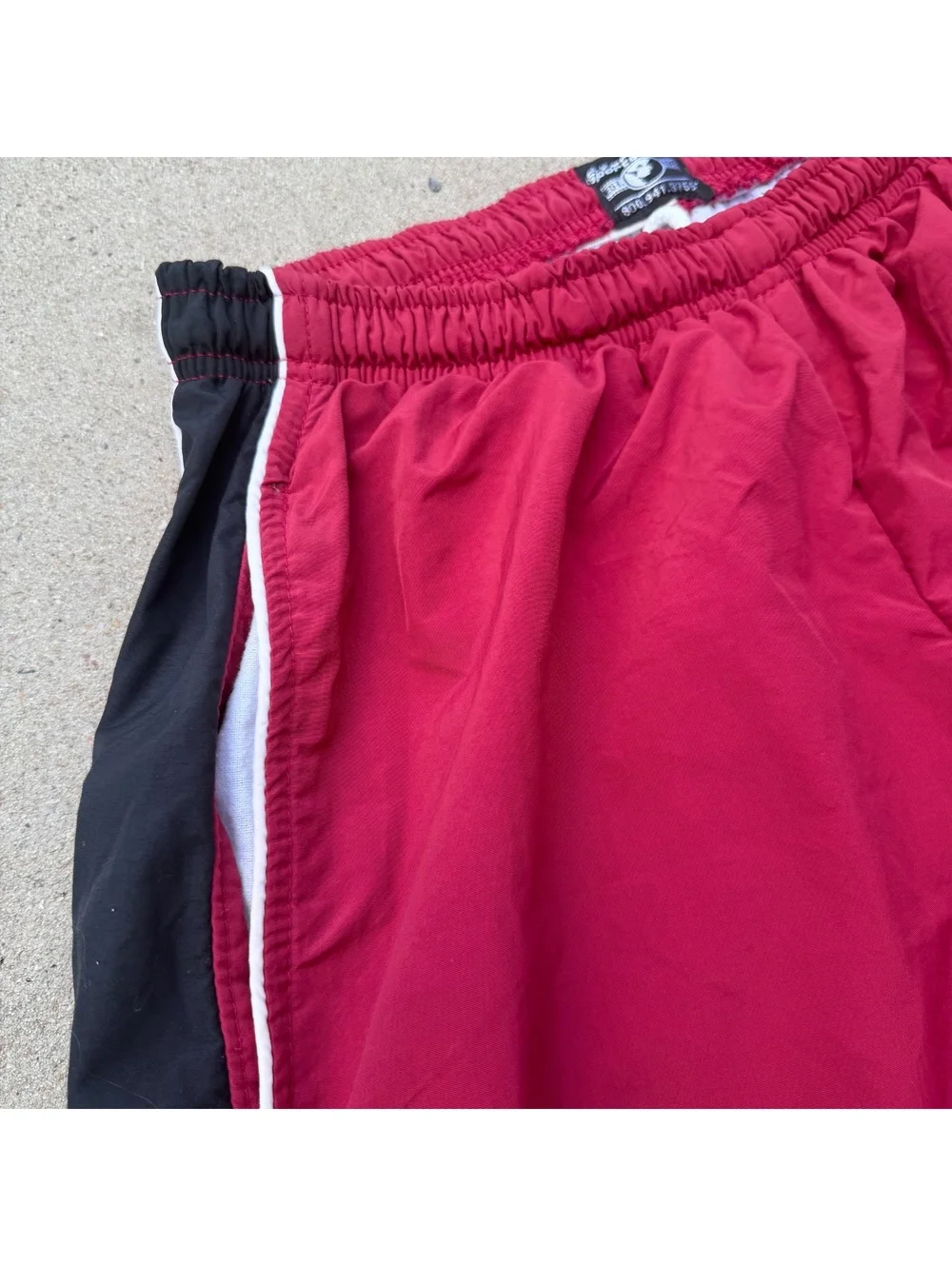 Atlantic Sportswear Baggy Y2K Track Pants Mens Regular M Red Black Athletic